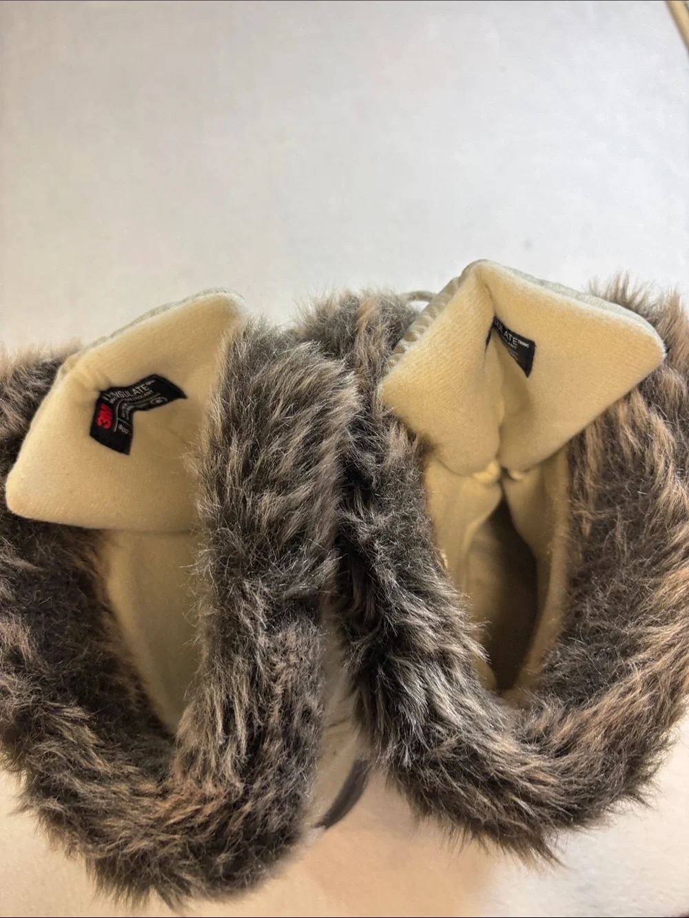 Field & Stream Women's Tan and Brown Lace-Up Winter Boots with Faux Fur Cuff